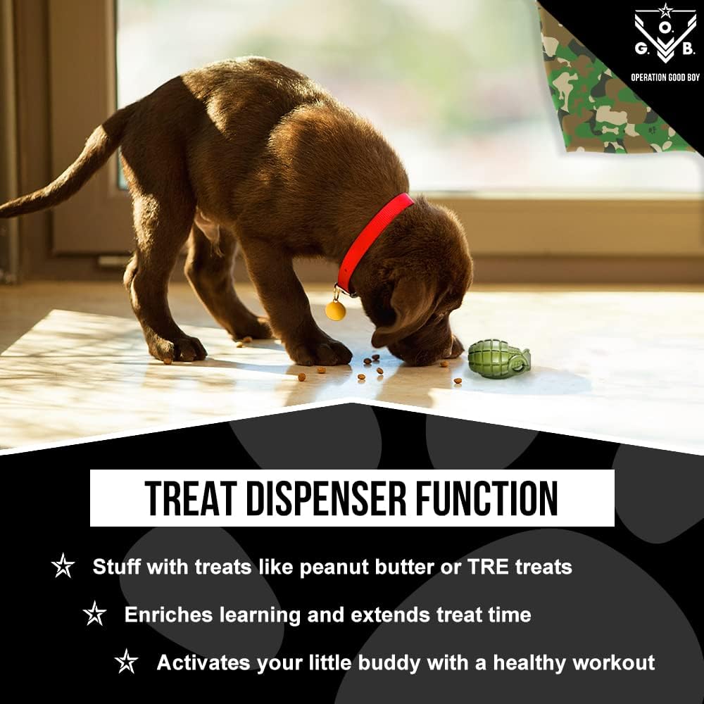 Operation Good Boy 10-in-1 Multivitamin for Dogs & Grenade Chew Toy Bundle – 90 Beef-Flavored Soft Chews with Glucosamine, Probiotics, Omegas, Enzymes & Vitamins – Natural Ingredients – Durable Treat-