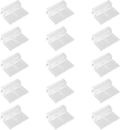 15 Pcs Rimless Aquarium Lid Clips for 5-6mm Glass, Clear Acrylic Aquarium Cover Support Clamps for Fish Tank Lid Holder, Plastic Tank Top Clips for Glass Canopy or Piscine Hoods and Covers