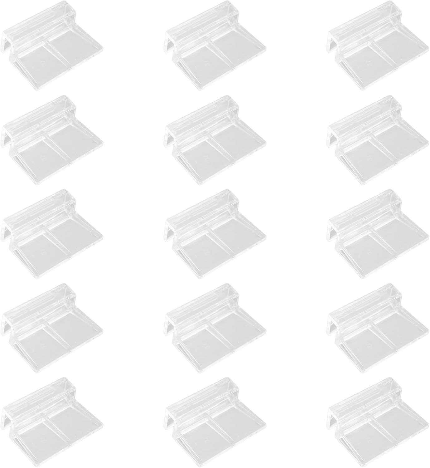 15 Pcs Rimless Aquarium Lid Clips for 5-6mm Glass, Clear Acrylic Aquarium Cover Support Clamps for Fish Tank Lid Holder, Plastic Tank Top Clips for Glass Canopy or Piscine Hoods and Covers