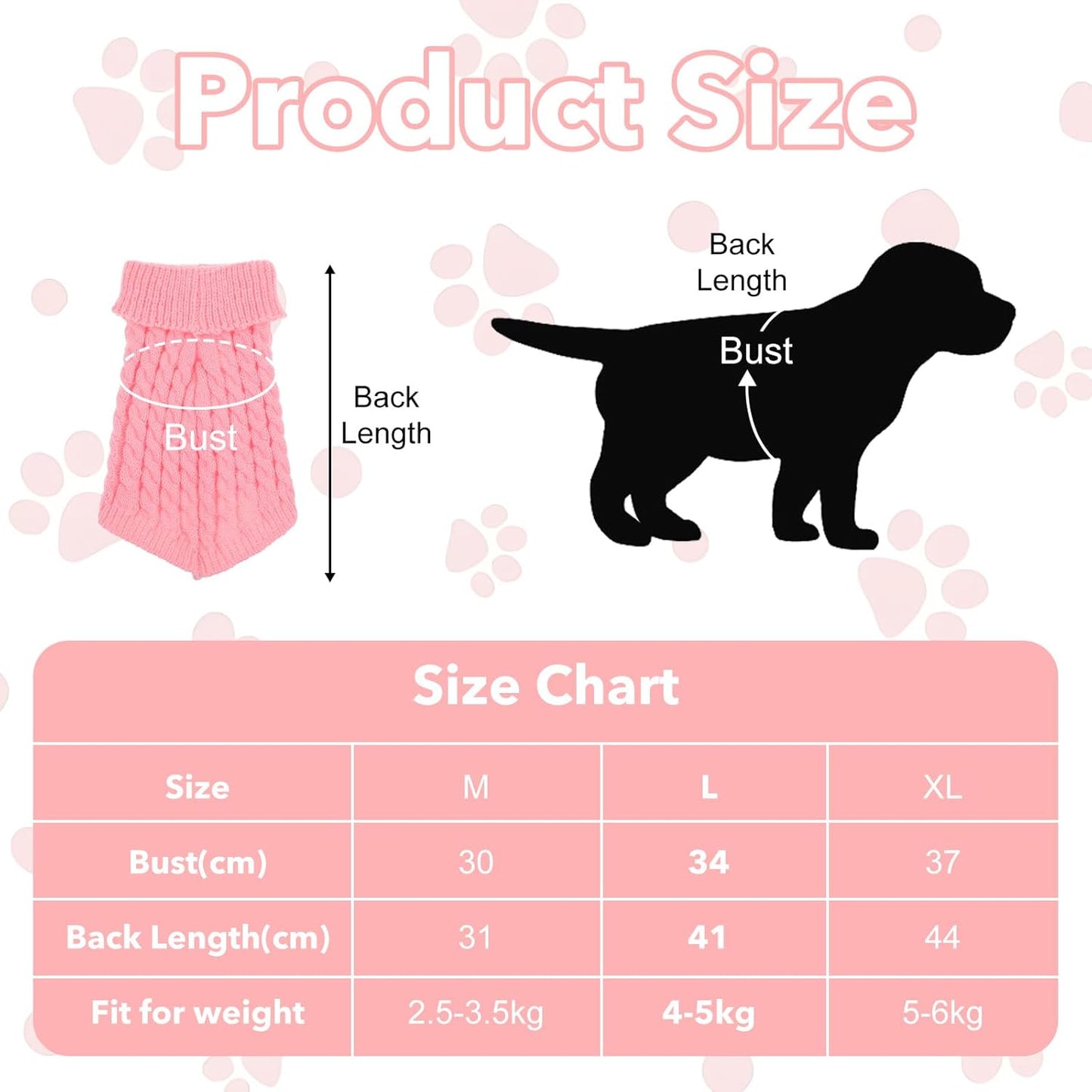 2 Pack Dog Sweaters for Medium Dogs, Soft Knitted Puppy Sweater Pet Warm Clothes in Winter Cold Weather Pullover Design Medium Dog Sweater for Boy Girl Dogs Cats (Grey, Pink)