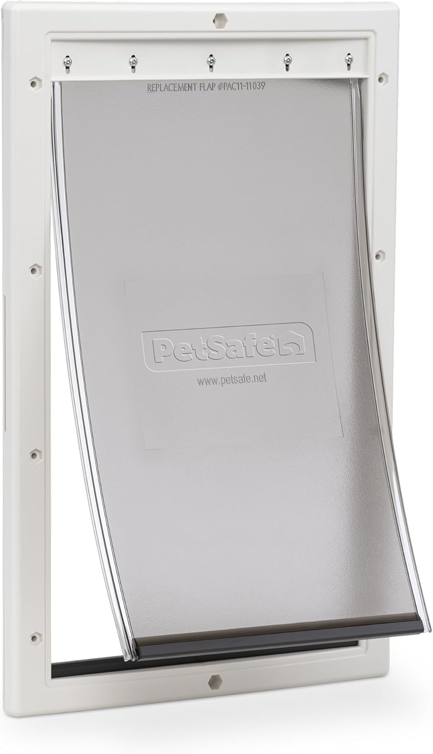 PetSafe Plastic Pet Door - Easy Install for Wood, PVC Metal & Paneled Doors - Rust-Free Plastic Frame - Flap Dimensions 10 1/4" W x 16 1/4" H - for Large Dogs Weighing Up to 100 lb