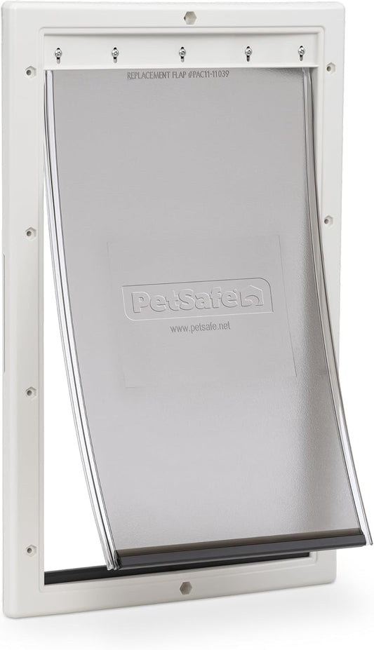 PetSafe Plastic Pet Door - Easy Install for Wood, PVC Metal & Paneled Doors - Rust-Free Plastic Frame - Flap Dimensions 10 1/4" W x 16 1/4" H - for Large Dogs Weighing Up to 100 lb