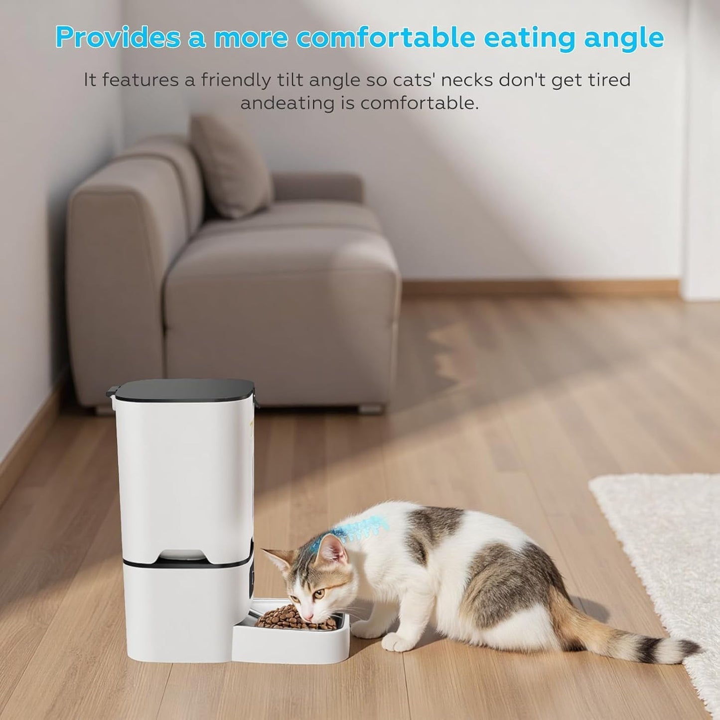 TYM Automatic Cat Feeder, 7L Cat Food Dispenser with 2.4G WiFi, Timed Cats Feeder with APP Control, Auto Pet Food Dispenser for Small Pets, Dogs, Fresh Food, Dual Power Supply, Detachable for Easy