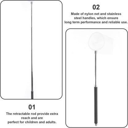 Kisangel Small Aquarium Shrimp Net Retractable Fine Mesh Fish Tank Net 3D Round for Pond and Creek Fishing