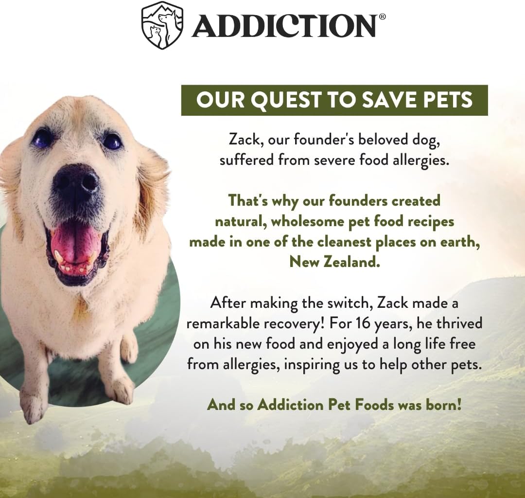 Addiction Wild Islands Highland Meats - Grass-Fed Lamb & Beef - Whole Prey Diet with Meat & Organ Meats - High-Protein Grain-Free Dry Dog Food for Adult Dogs - 20lbs