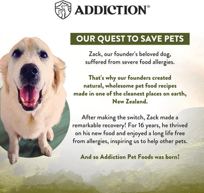 Addiction Wild Islands Highland Meats - Grass-Fed Lamb & Beef - Whole Prey Diet with Meat & Organ Meats - High-Protein Grain-Free Dry Dog Food for Adult Dogs - 20lbs