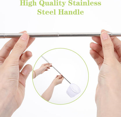 2 Pcs Extendable Aquarium Net Small Fish Net for Fish Tank Fishing Tank Nets Small with 5-16 Inch Stainless Steel Long Handle, Fine Mesh for Fishes Shrimp Pond Creek, 3In 4In