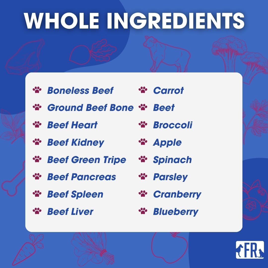 Freeze-Dried Raw Dog Food – Beef – High Protein, Grain-Free, No Fillers or Additives, Meal Mixer or Topper, Supports Healthy Digestion, Joints, and Coat – 14 oz