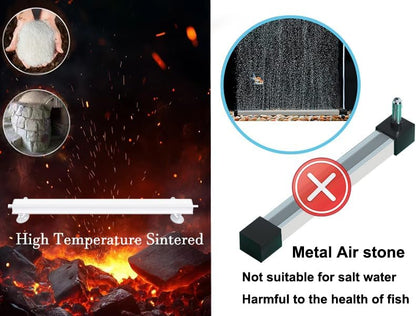 Carefree Fish Aquarium 6/12Inch Nano Materials Air Stone Strip Fish Tank Bubble Stone for Saltwater and Fresh Water (Not Harm The Health of The Fish)(No Include Air Pump)