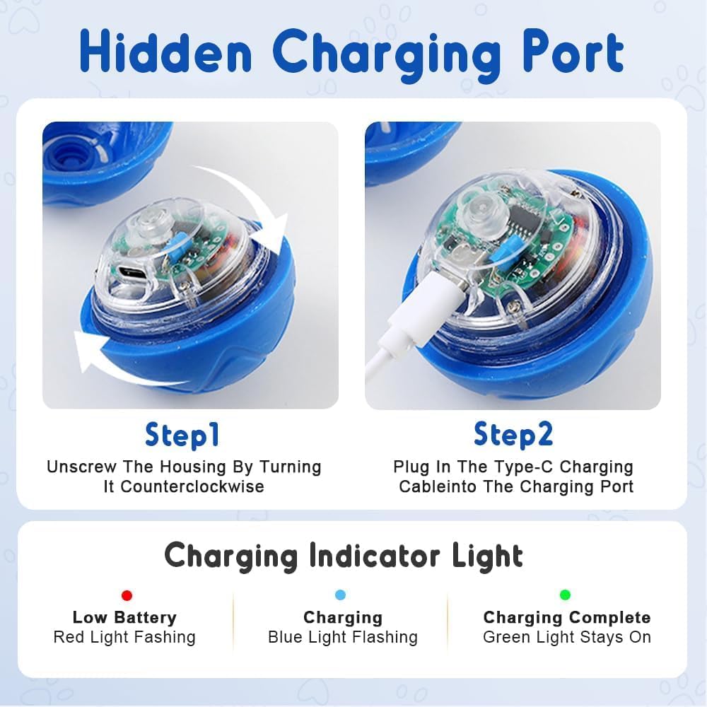 2PCS Interactive Dog Ball Toy, Duarpsin Dog Balls, Shaky BallToy for Dogs, Vibrating DogBalls, Smart Jumping BallToys, Fun Shaking Pet Bounce Electric Balls Automatic Moving Pet Toys for Dogs.