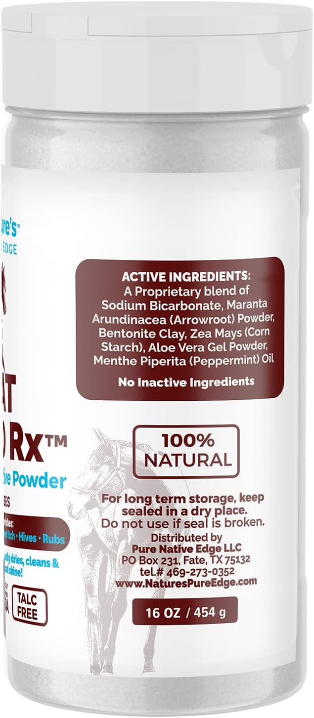 Coat Guard Rx™ Large 16 oz. Daily Preventative Powder for Horses - Coat and Skin Treatment & Dry Shampoo for Horses.