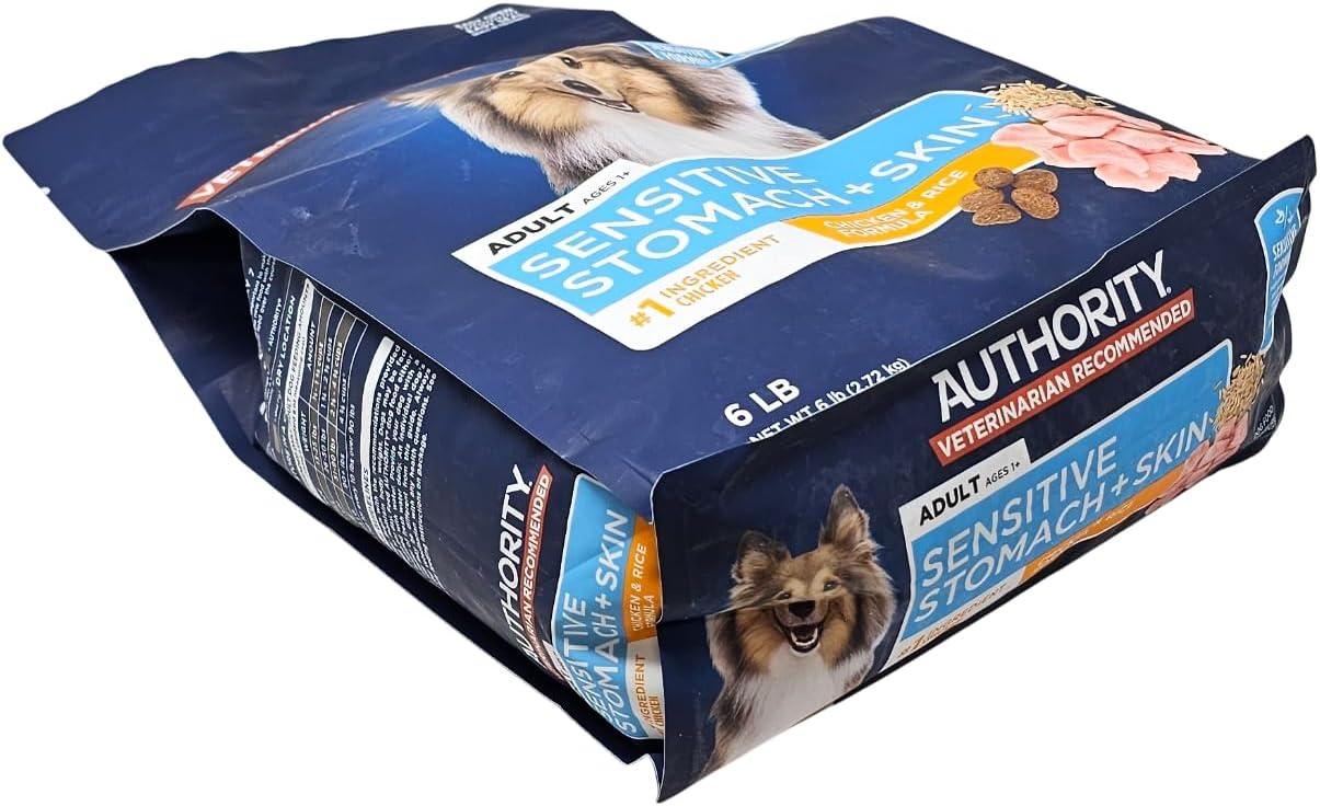 Authority Adult Sensitive Stomach and Skin Chicken and Rice Dry Dog Food, 6 Pound Bag