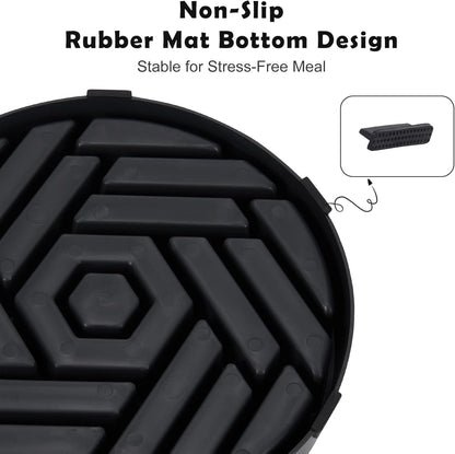 TOBYTO Slow Feeder Dog Bowls Large Medium Breed,Anti-Choking Slow Eating Dog Food Bowl,Non Slip Pet Slower Food Feeding Bowls Large Puzzle Slow Feeder Bloat Stop Maze Dog Dishes,Black