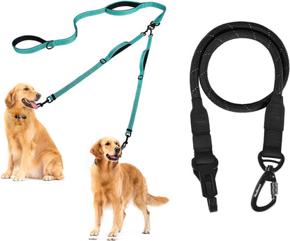 PetBonus No Tangle Double Dog Leash and Dog Seat Belt for Car