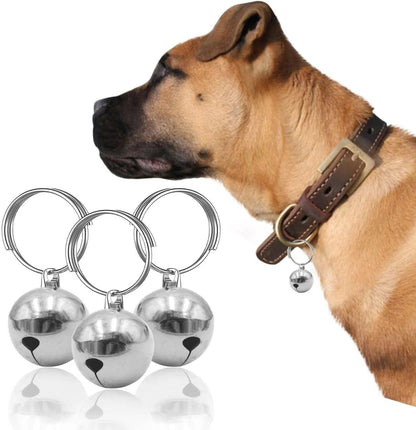 SKYPIA 3 Pack Pet Bells for Dog Cat Collar Charm Pet Pendant Accessories Stainless Steel Anti-Lost Training Bells for Collars Pet Pendant Accessories 1/2-Inch Silver