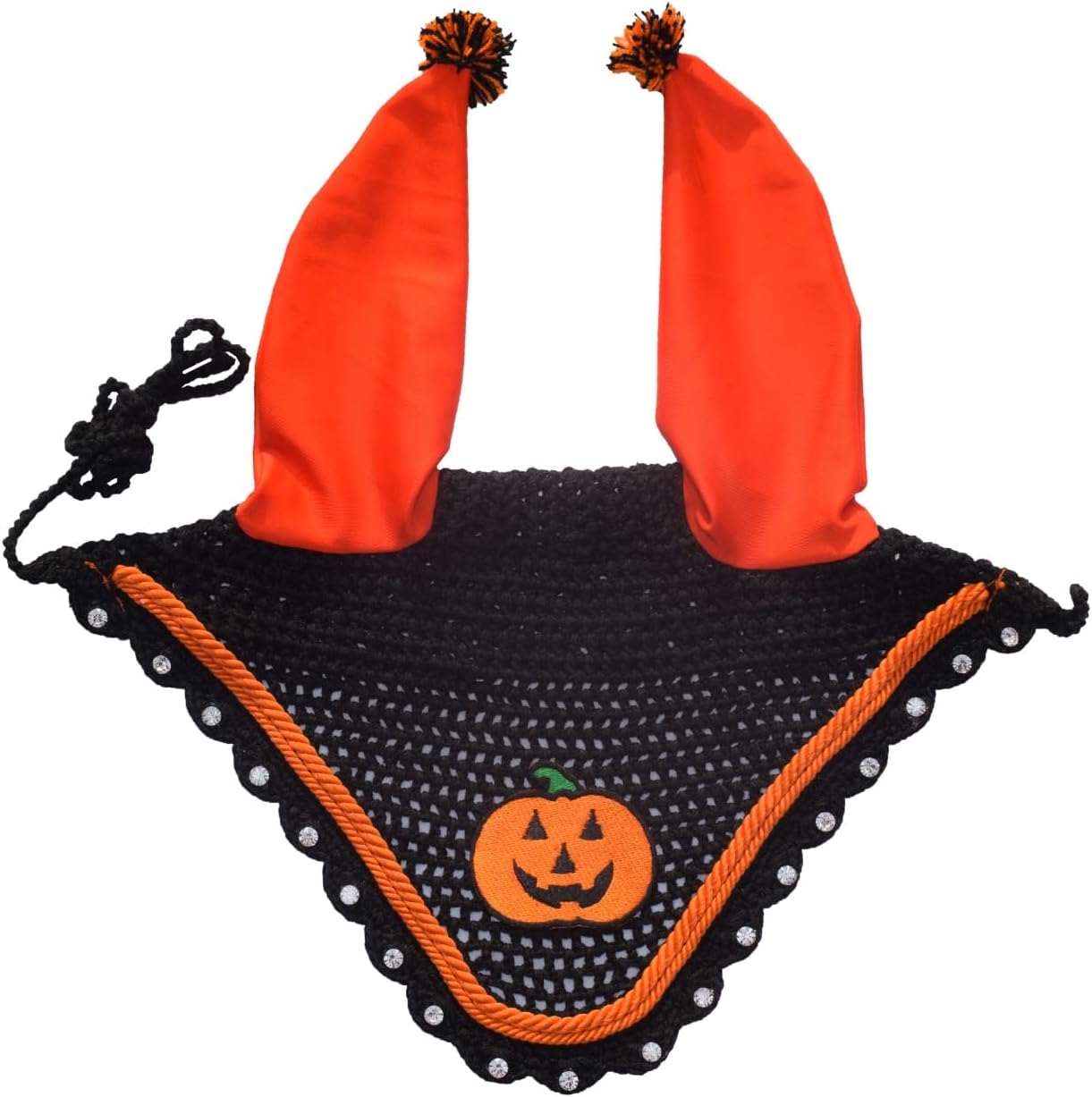 Elegant Halloween Costume Horse Ear Bonnet, Fly Veil & Fly Mask – Fly Protection with Style and Comfort for Every Ride (Horse/Full)