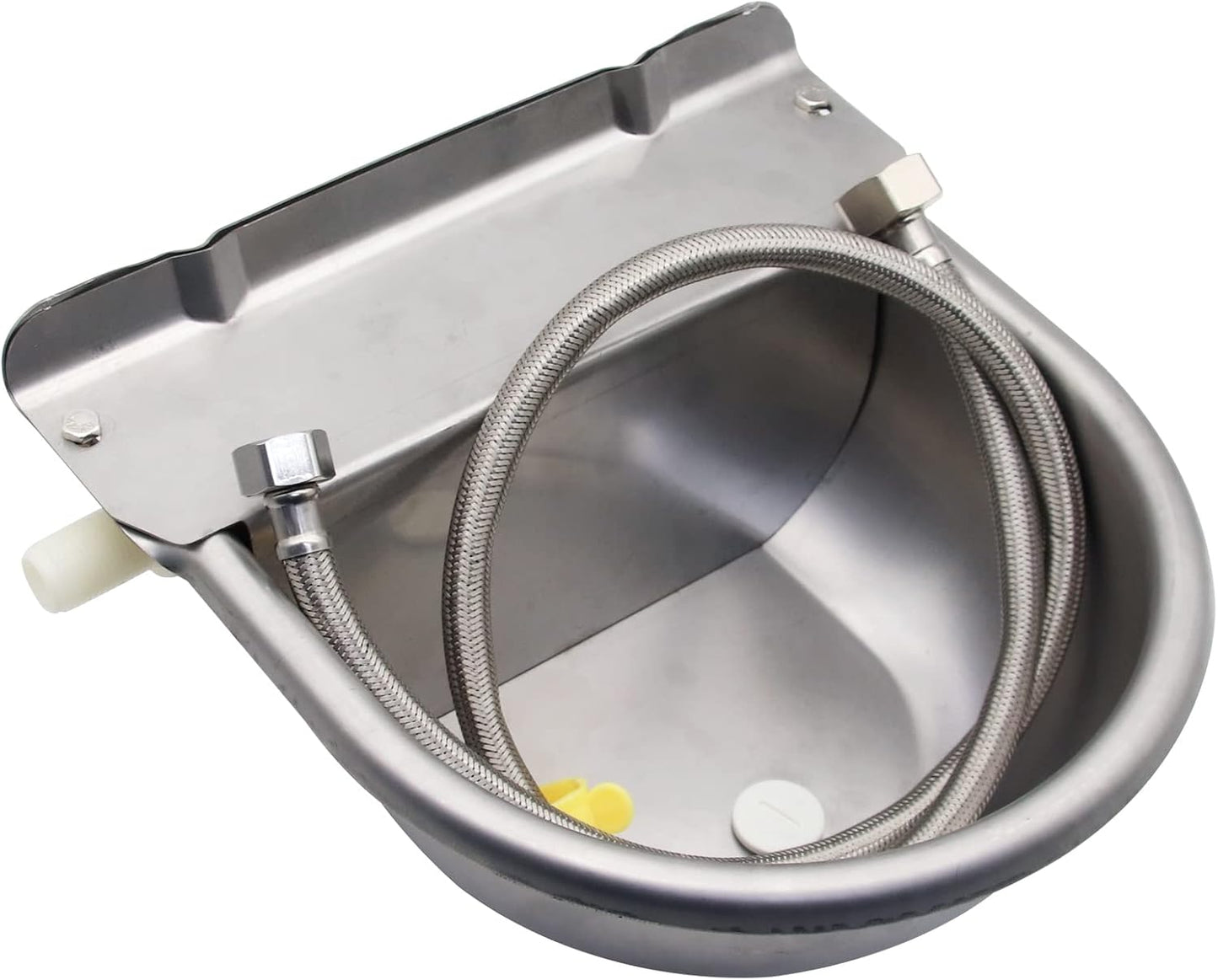 Automatic Horse Drinking Waterer Bowl,Upgrade Stainless Steel Farm Livestock Water Dispenser with Drain Hole and Float Valve for Horse,Dog, Chicken,Goat,Pig (A)