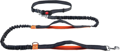 Hands-Free Dog Leash for Running, Waist Adjustable, 5.4-7.9 Ft, Reflective