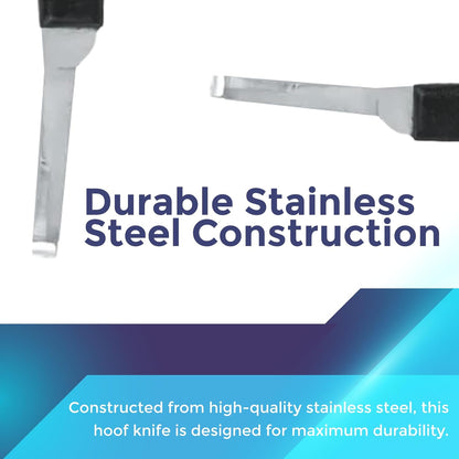 Regular Hoof Knife for Horses – Farrier Tool with Plastic Grip – Hoof Trimming Knife for Equine Care & Veterinary Use (Narrow-Blade)