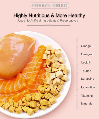Freeze Dried Chicken Cat & Dog Treats –15OZ Chicken Meat - High Protein, Bite-Sized, Training Treats Snacks