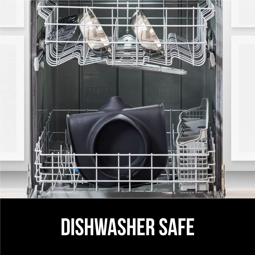 GORILLA GRIP Feeding Mat Set, Patent Pending 100% Waterproof BPA Free Silicone, Stainless Steel Cat and Dog Bowls, Slip Resistant, High Edges Catch Water Food, US Designed Pet Accessories, 2 Cup Black