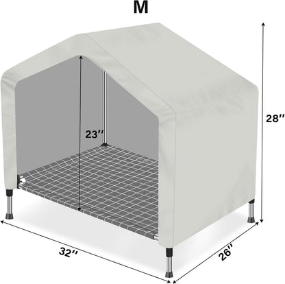 Elevated Dog House for Outdoor or Indoor - Waterproof Dog Tent Cat House, Dog Sunshade Tent, Pet House with Removable Cover, Suitable for Medium Cats Dogs