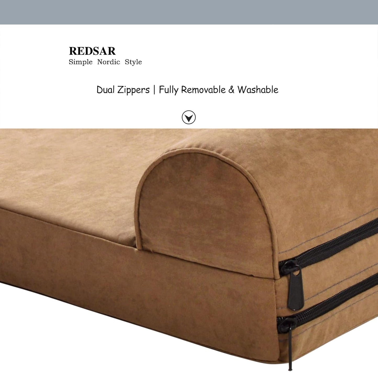 Dog Bed for Large Dogs Chew Resistant & Orthopedic, XL Size Compressible Sofa Bed with Removable Washable Cover, for Labrador, Golden Retriever, Husky, German Shepherd (Brown)