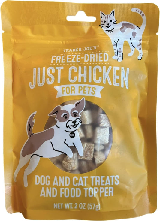 Trader Joe's Freeze Dried Just Chicken Dog and Cat Treats Food Topper (Pack of 1)