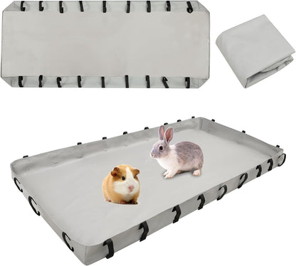 Guinea Pig Cage Bottom Tarp for C&C Grids Habitat Cage Panel, 47x24 inches Guinea Pig Cage Liner Base, Washable Small Animal Cage Bedding for Rabbits Hamsters Hedgehogs Ferrets Small Pets(No Cage)