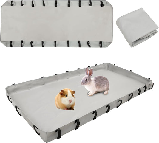 Guinea Pig Cage Bottom Tarp for C&C Grids Habitat Cage Panel, 47x24 inches Guinea Pig Cage Liner Base, Washable Small Animal Cage Bedding for Rabbits Hamsters Hedgehogs Ferrets Small Pets(No Cage)