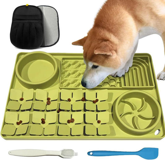 SmartTail Lick Mat for Dogs and Pet Hair Removal Glove