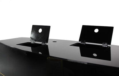 Penn-Plax Water World Luxury Large Bow Front Acrylic Aquarium with Built-in Stand and Storage Top (LM2) – 360° View – Great for Freshwater and Saltwater Fish – 58 Gallons