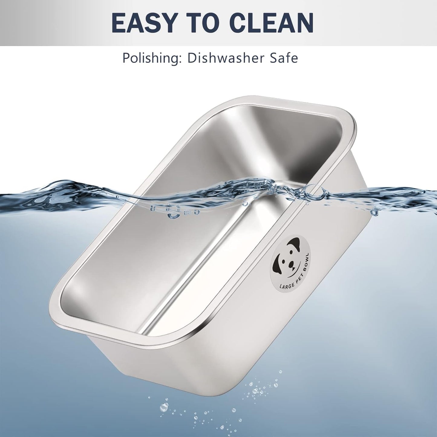 Stainless Steel Dog Bowls for Large Dogs, High Capacity Metal Dog Food Bowls, Food and Water Bowl for Larges, X-Large, and Big Dogs 1.25 Gallons