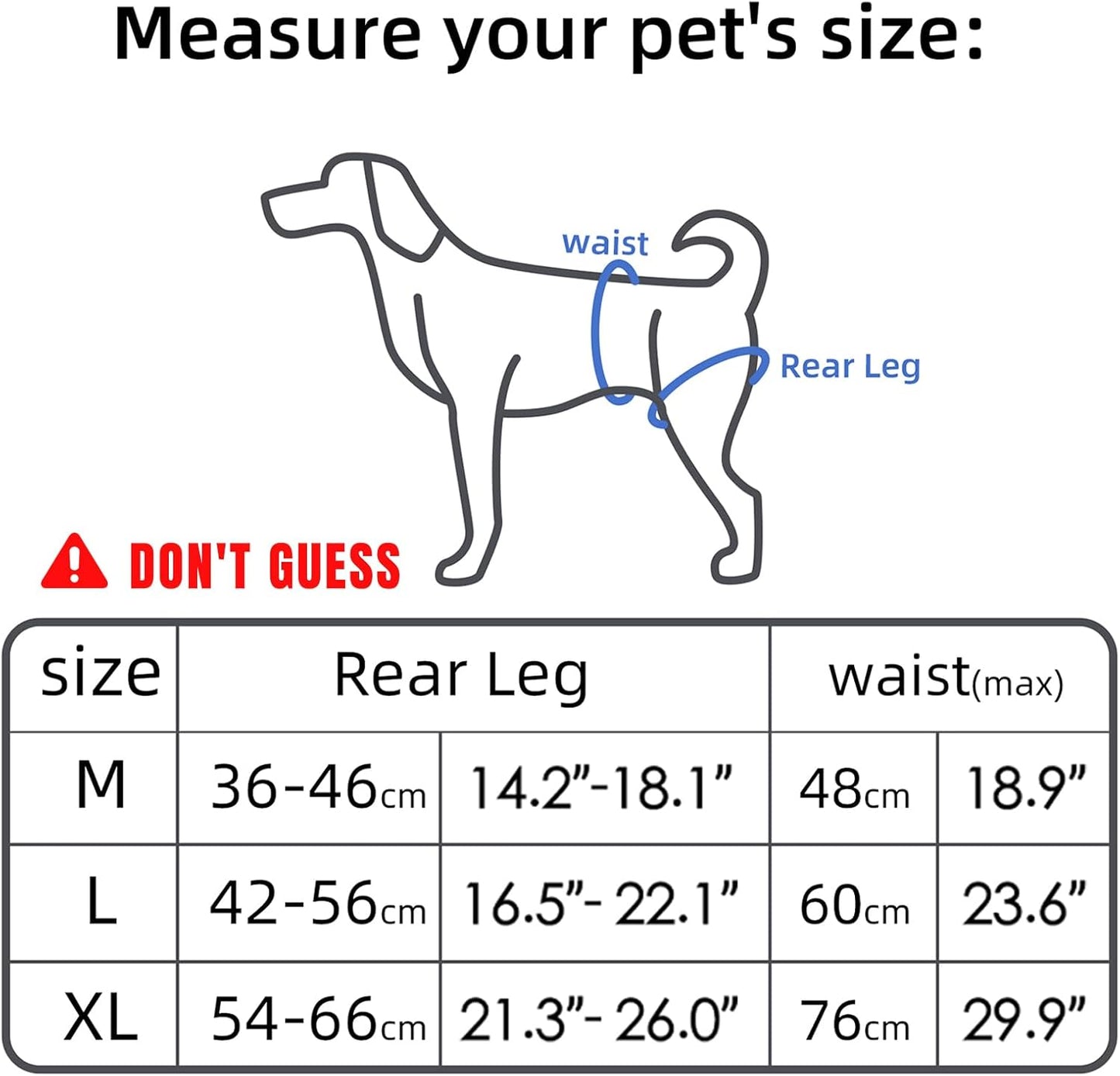 Dog Litf Harness, Dog Sling for Large Dogs Hind Leg Support, Hind Leg Support to Help Rehabilitate, for Elderly, Injured, Arthritic Dogs, L