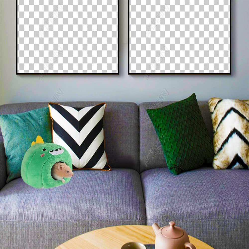 Guinea Pig Cave Bed, Small Animal Washable Cage Accessories Pet Hideout Bed House Anti-Slip for Hamsters,Chinchilla and Hedgehogs (Dinosaur)