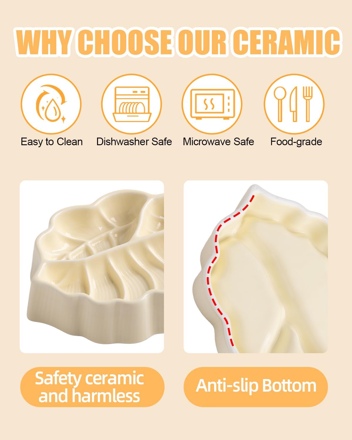 Slow Feeder Dog Bowl, 0.44 Cups Ceramic Dog Food Dish for Fast Eaters Small Breed, Puzzle Bowl for Small Dogs and Cats(Yellow)