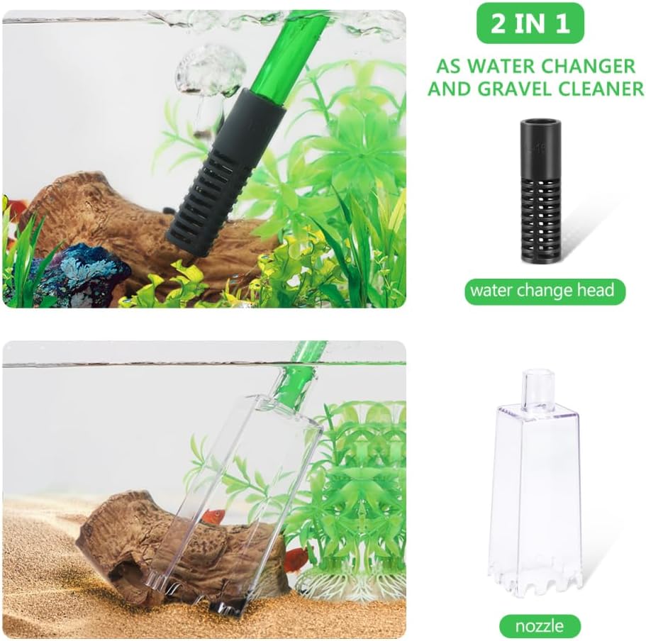 POPETPOP Aquarium Water Change, Fish Tank Vacuum Siphon Vacuum Cleaner for Gravel and Sand, Aquarium Manually Vacuum Gravel Cleaner
