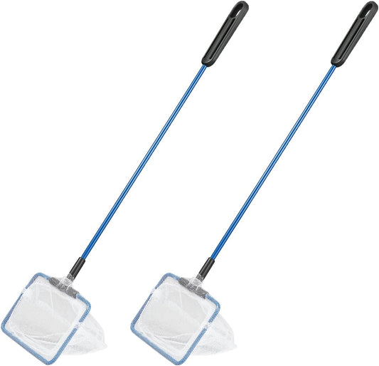 AQUANEAT Aquarium Net with Long Handle, Wastes Skimming Cleaning Tools for Fish Tanks