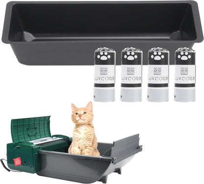 Permanent Waste Receptacle with 40 Liners Compatible with Pet Zone Semi Automatic Cat Litter Box, Sturdy Litter Box with Kitty Litter Bags, No-Touch Litter Box Liners(Machine NOT Included)