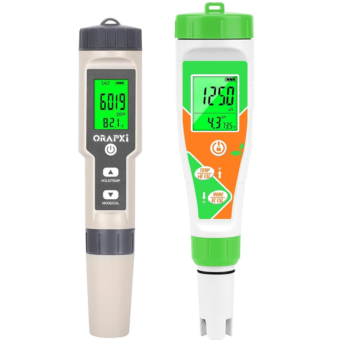 Digital Salinity Tester for Salt Water for Seawater, Aquariums, Marine Monitoring and 4 in 1 Digital EC pH TDS Temp Meter for Water System for Hydroponics, DWC System, Gardening