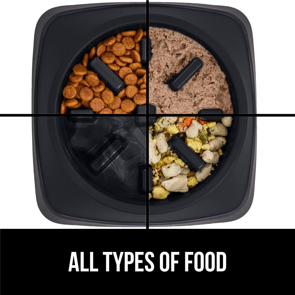 GORILLA GRIP Stainless Steel Dog Bowls, 1Cup, Black and Slow Feeder, 1Cup, Black Bundle