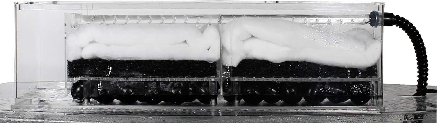 Penn-Plax Water World Luxury Large Bow Front Acrylic Aquarium with Built-in Stand and Storage Top (LM2) – 360° View – Great for Freshwater and Saltwater Fish – 58 Gallons