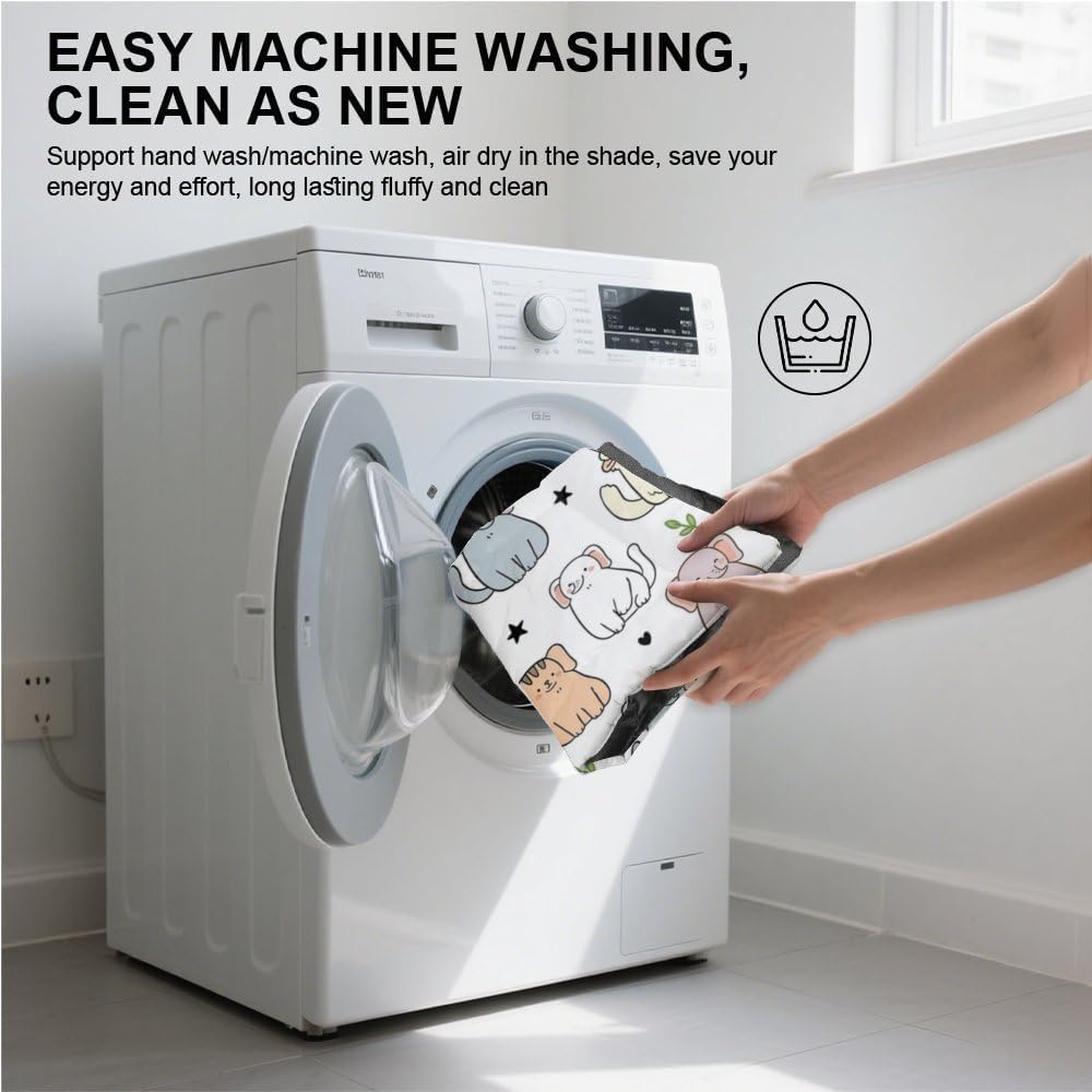 Breathable Cat Beds with Anti-Slip Bottom, Cute Cats Cat Cushion Chew Proof Dog Crate Pad Dog Beds for Cars Cozy Mattress for Indoor& Outdoor Sofa Cars, Machine Washable 24 X 36 Inch