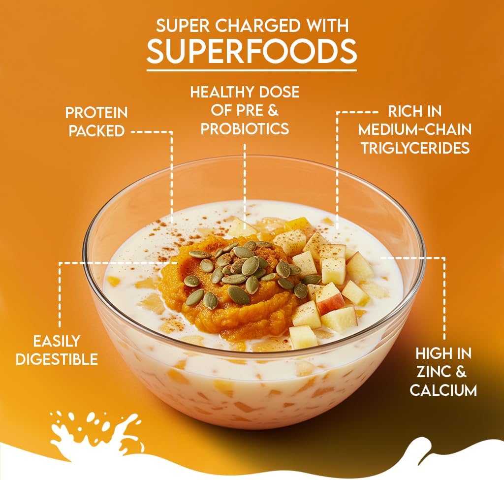 Pawfect Nature's Sip Goat Milk Powder with Pumpkin, Apple, Cinnamon & Pumpkin Seeds| Easily Digestible| Pre & Probiotics| Healthy Topper| Hydration Support| 24 Scoops| (120g/4.23oz)