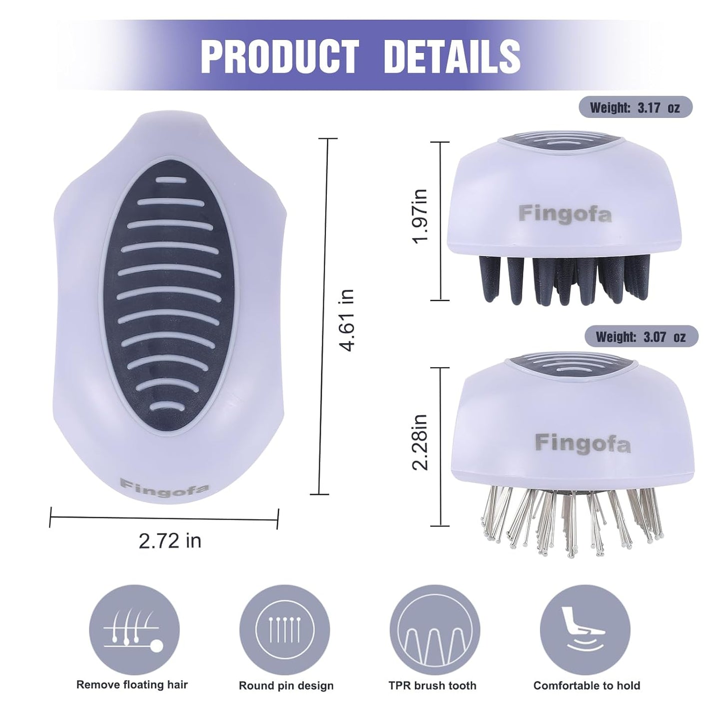 2PCS Dog Brush for Shedding and Bathing, Dog Grooming Tools Set for Short/Long Haired Dogs & Cats, Slicker Pin Hair Brush for Removing Loose Fur and Tangles, Soft Rubber Brush for Washing