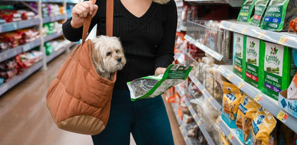 NoblePup Cozy Plush Dog Purse Carrier for Small Dogs - Dog Carrier Purse with Secure Harness Clip, Dog Tote Bag for Small Dogs and Puppies - Brown 2.0