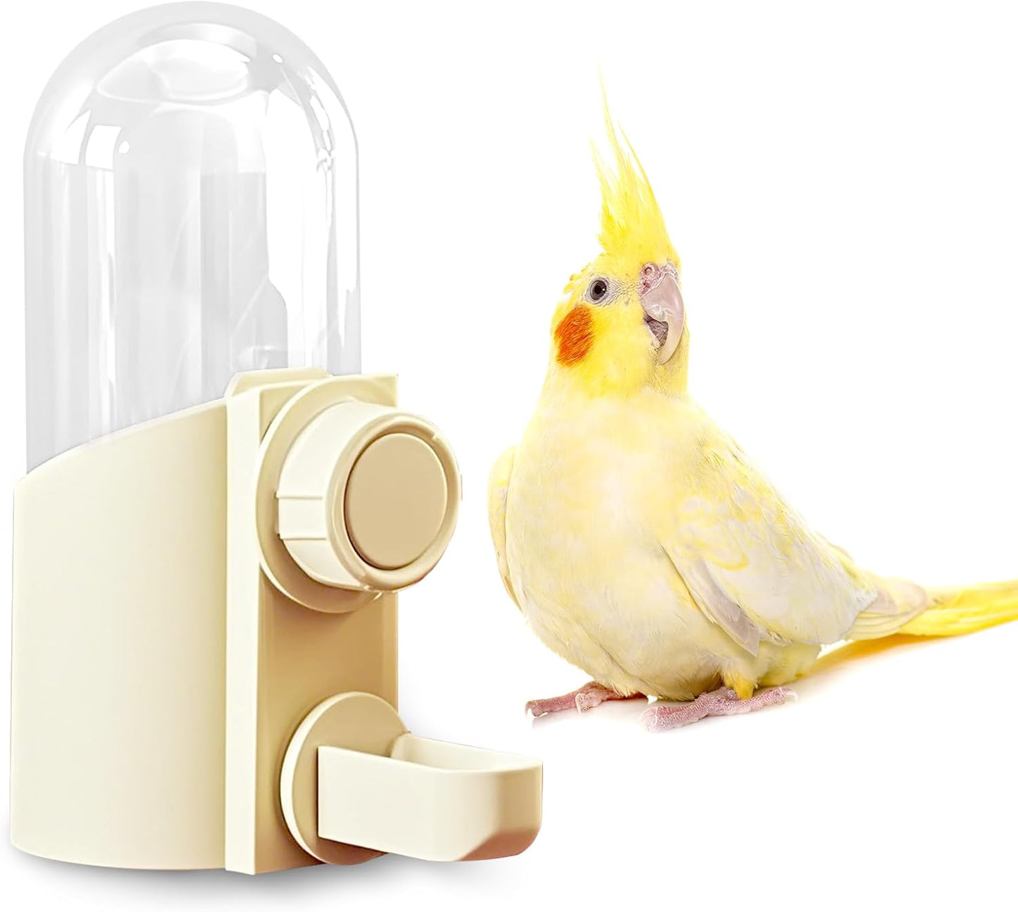 Automatic Hanging Bird Water Bottle - No Drip Cage Mounted Waters Feeder for Parakeets, Cockatiels, Budgies, Lovebirds, Finches, Canaries, Parrots (Bird Cage Accessories Travel Essential)