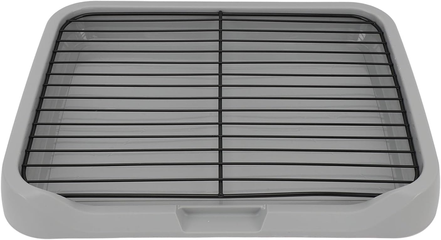 Dog Training Toilet, Puppy Potty Training Tray with Removable Mesh Design, Stable Structure Prevent Tipping for Small Medium Dogs, Indoor Dog Litter Box with Shovel and Net Frame