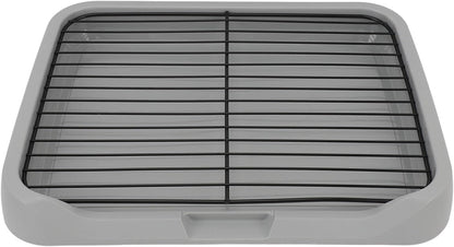 Dog Training Toilet, Puppy Potty Training Tray with Removable Mesh Design, Stable Structure Prevent Tipping for Small Medium Dogs, Indoor Dog Litter Box with Shovel and Net Frame