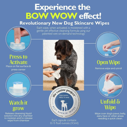 Dog Skin Therapy Spray & Grooming Wipes Bundle - Anti-Itch Healing Spray with Aloe Paw & Ear Wipes (24-Pack) Gentle First Aid & On-The-Go Cleaning